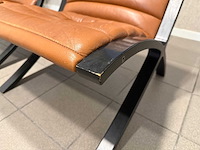 Fritz hansen ax chair cognac leder zwart hout (2x) - afbeelding 13 van  14