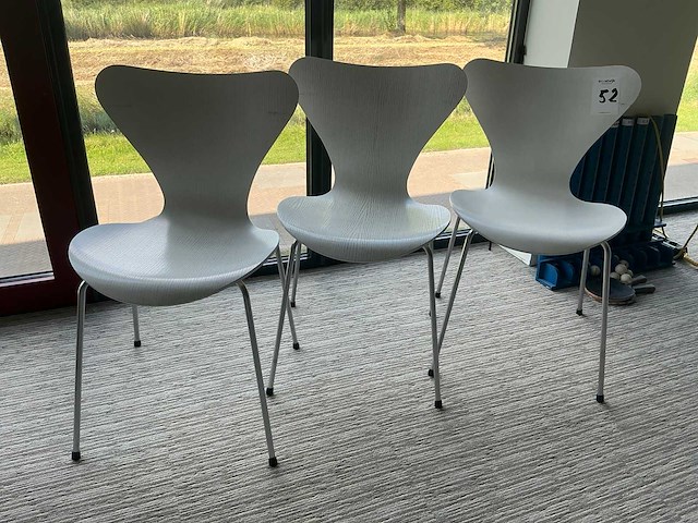 Fritz hansen hvid white stoel (3x) - afbeelding 2 van  7