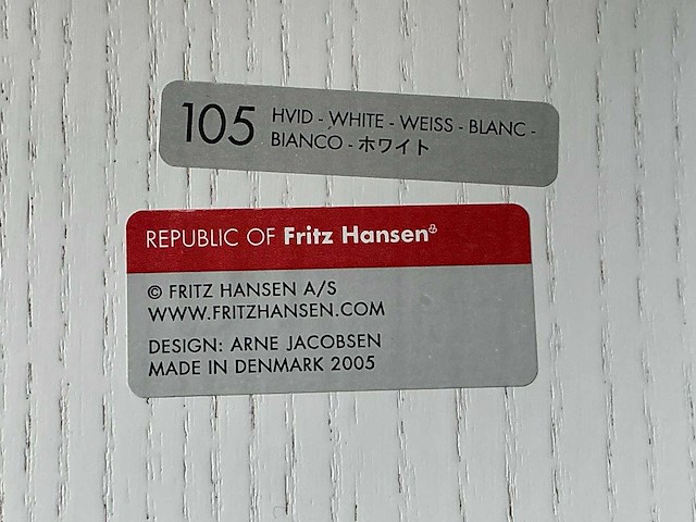 Fritz hansen hvid white stoel (3x) - afbeelding 7 van  7