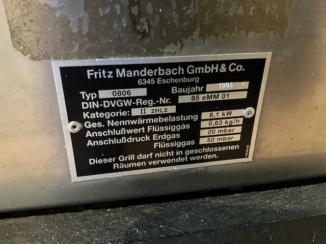 Fritz manderbach 0806 gas bbq - afbeelding 2 van  10