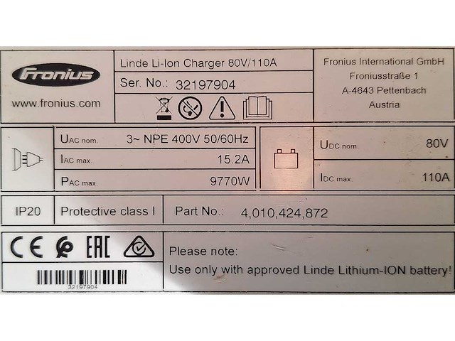 Fronius - 2022 - lithium-ion lader - heftruck toebehoren - afbeelding 4 van  6