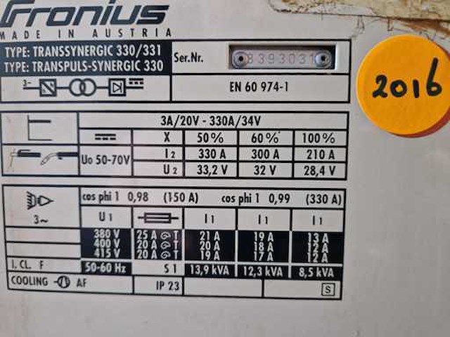 Fronius - ts331 - mig lasapparaat - afbeelding 7 van  7