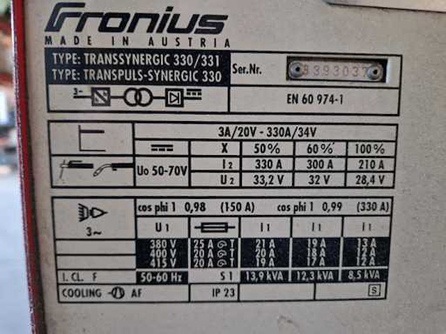 Fronius - ts331 - mig lasapparaat - afbeelding 8 van  8