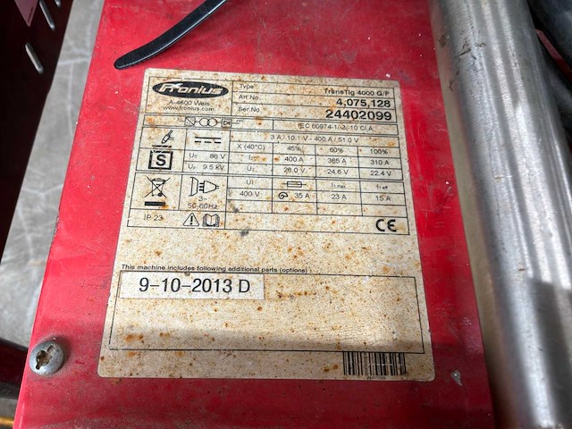 Fronius 4000 g/f tig-lasmachine - afbeelding 5 van  6
