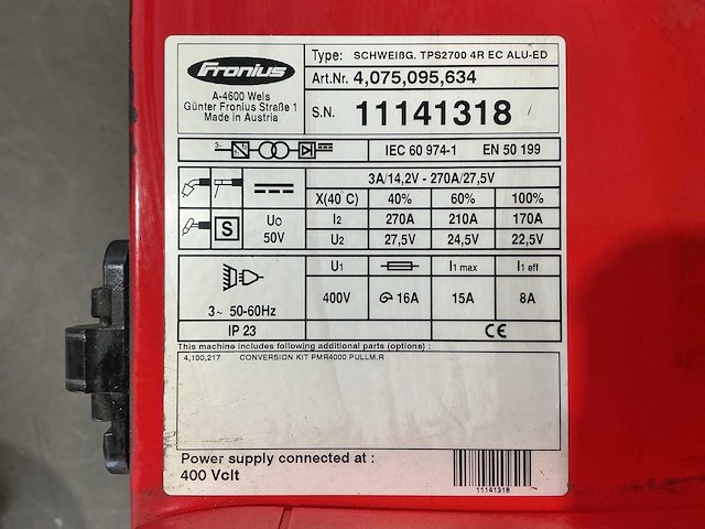 Fronius transplussynergic 2700 lasapparaat - afbeelding 8 van  9