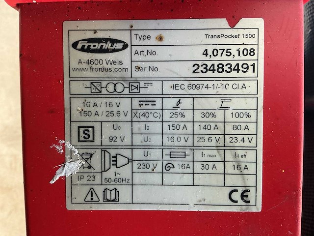 Fronius transpocket 1500 lasapparaat - afbeelding 2 van  2