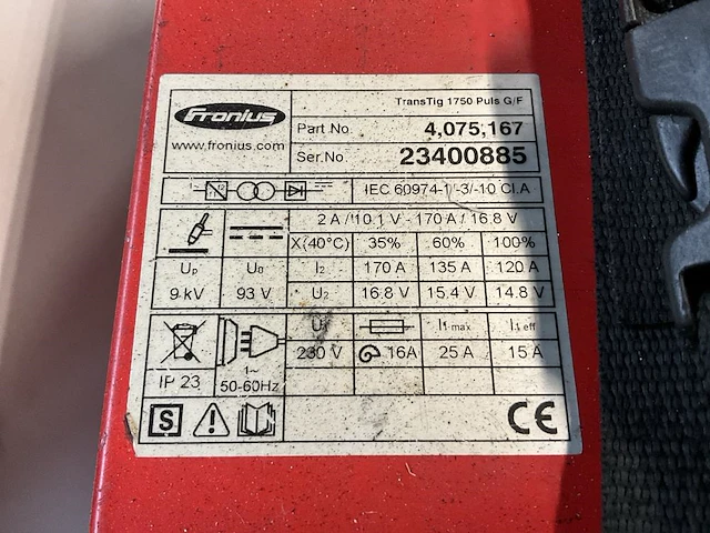 Fronius transtig 1700 puls g/z tig lasmachine - afbeelding 5 van  5