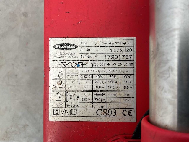 Fronius transtig 2200 job g f lasapparaat - afbeelding 7 van  7