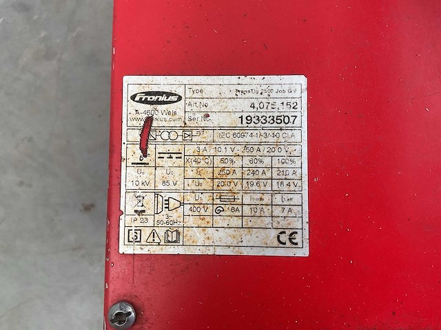 Fronius transtig 2500 g f lasapparaat - afbeelding 9 van  9