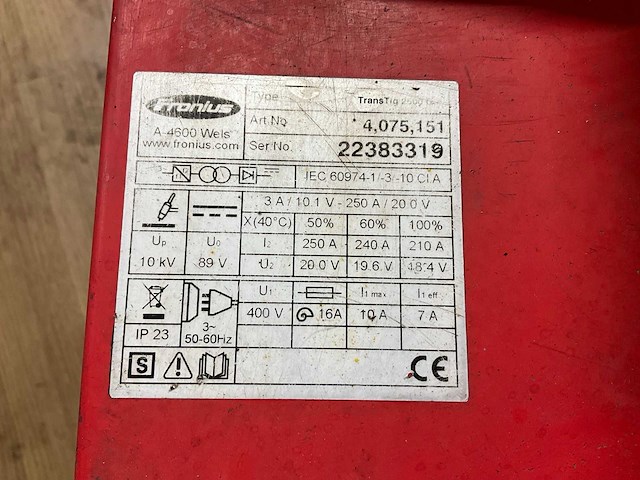 Fronius transtig 2500 tig lasapparaat - afbeelding 3 van  8