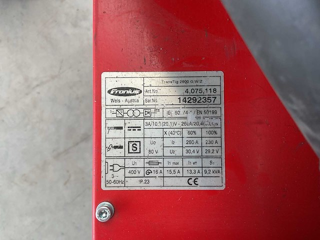 Fronius transtig 2600 g w z lasapparaat - afbeelding 2 van  10