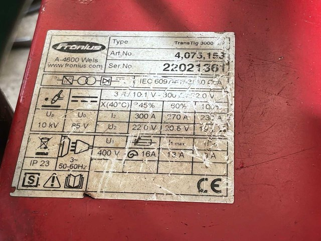 Fronius transtig 3000 tig-mig lasmachine - afbeelding 2 van  11