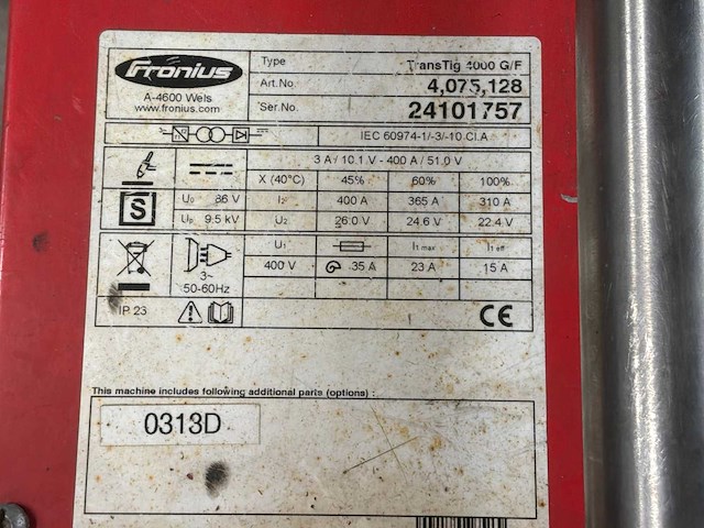 Fronius transtig 4000 / fk 4000-r tig-lasmachine - afbeelding 5 van  8