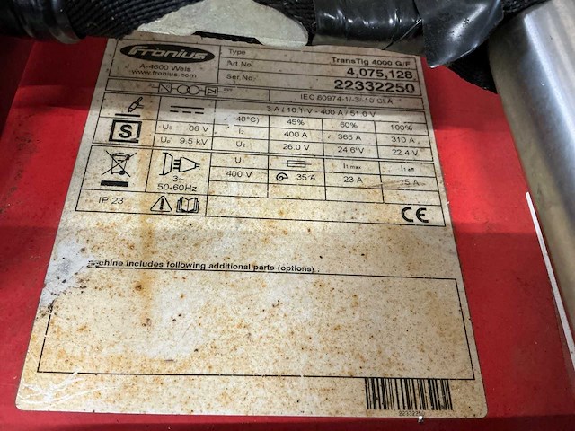 Fronius transtig 4000 g/f tig-lasmachine - afbeelding 9 van  9