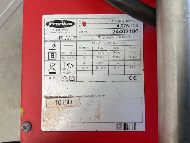 Fronius transtig 4000 lasapparaat - afbeelding 9 van  9