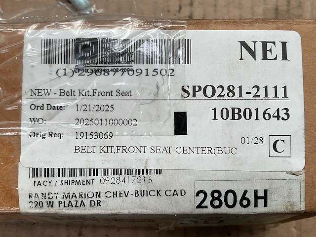 Front seat belt kit - afbeelding 3 van  3
