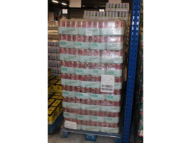 Fruitdrank arizona pommegranate. 180 trays a 12 stuks 33 cl. totaal 2160 blikken. tht 7-26. bod is inclusie... - afbeelding 2 van  3