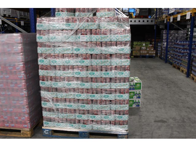 Fruitdrank arizona pommegranate. 200 trays a 12 stuks 33 cl. totaal 2400 blikken. tht verlopen. - afbeelding 1 van  2