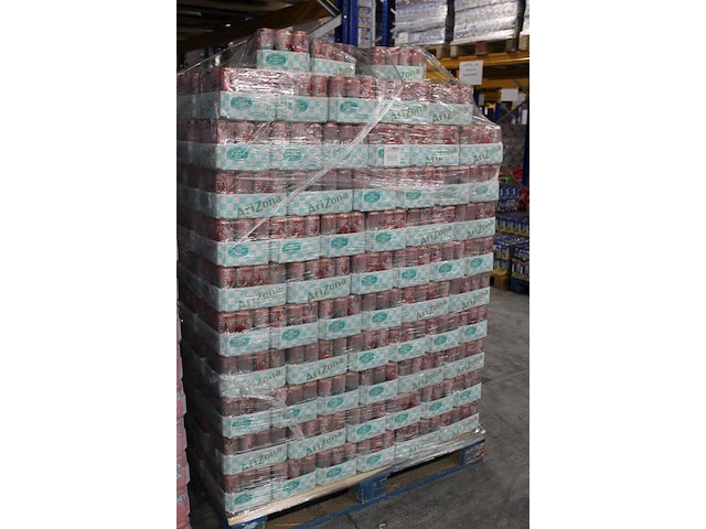 Fruitdrank arizona pommegranate. 200 trays a 12 stuks 33 cl. totaal 2400 blikken. tht verlopen. - afbeelding 2 van  2