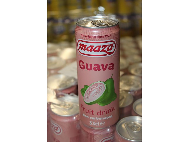 Fruitdrank maaza guava. 51 trays a 24 stuks 33 cl. totaal 1224 blikken. tht 10-26. bod is inclusief 186,6 e... - afbeelding 3 van  3