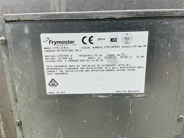 Frymaster - fpel314ca - friteuse - afbeelding 6 van  8