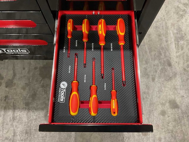 Ftools tool trolley black & red gereedschapswagen - afbeelding 63 van  76