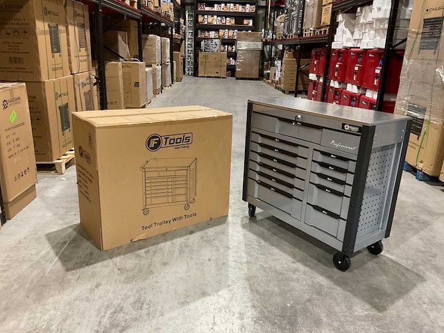 Ftools tool trolley with tools black & grey gereedschapswagen - afbeelding 1 van  64