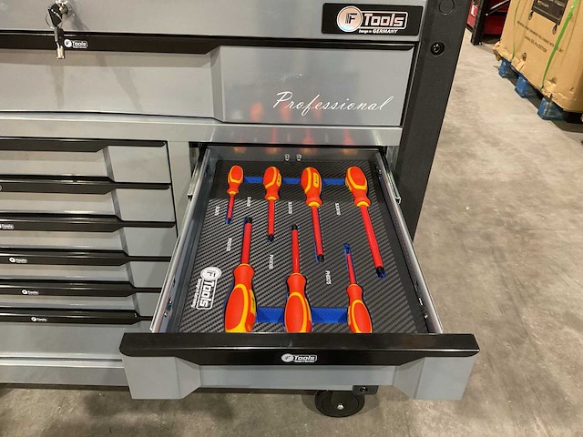 Ftools tool trolley with tools black & grey gereedschapswagen - afbeelding 6 van  73