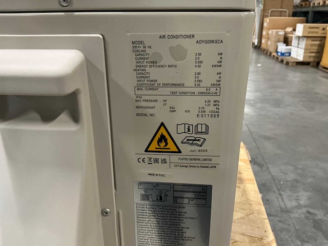 Fujitsu aoyg09kgca airconditioning buitenunit - afbeelding 4 van  4