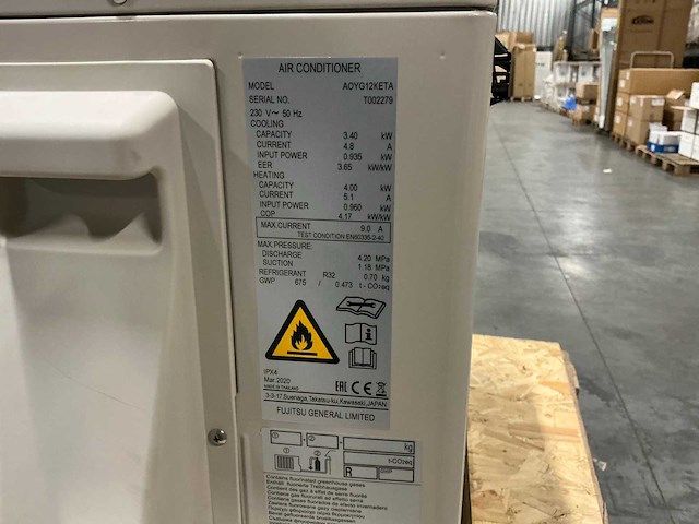Fujitsu aoyg12keta airconditioning buitenunit - afbeelding 10 van  13