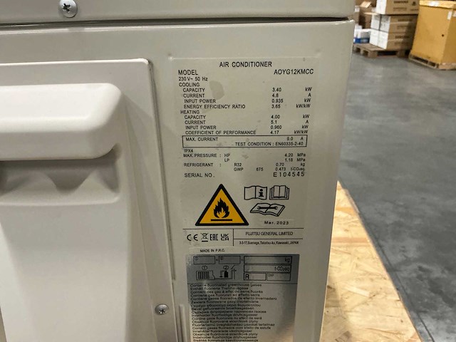 Fujitsu aoyg12kmcc airconditioning buitenunit - afbeelding 9 van  13