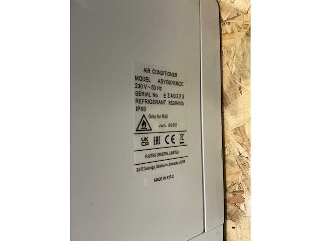 Fujitsu asyg07kmcc airconditioning binnenunit (2x) - afbeelding 2 van  2