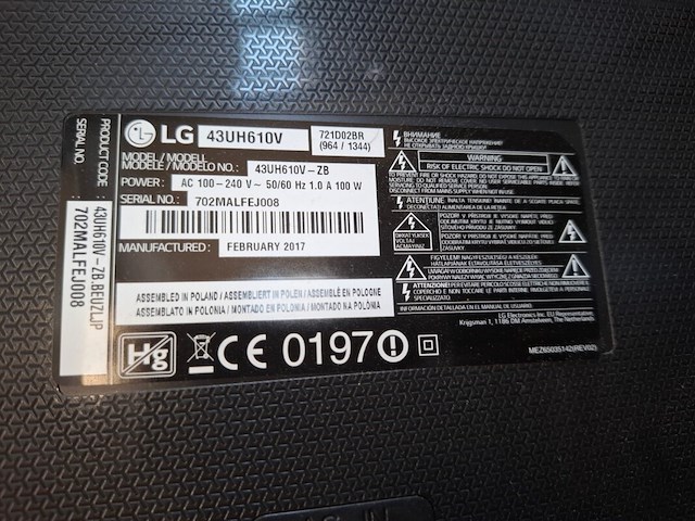 Full hd led televisie lg, 43uh610v, bouwjaar 2017 - afbeelding 4 van  5