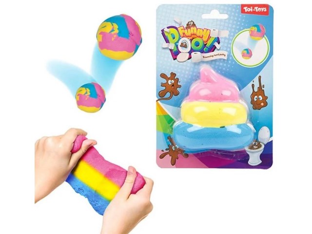 Fun stuiter putty regenboog drol 24 stuks - afbeelding 2 van  7