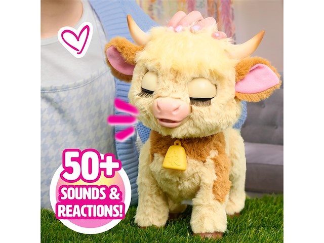 Furreal maggie de koe interactieve pluchen knuffel - afbeelding 3 van  5