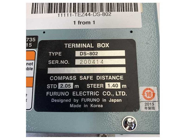 Furuno ds-802 terminal box for ds-80 speedlog - afbeelding 6 van  6