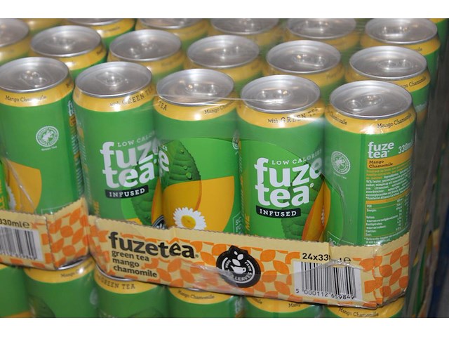 Fuze-tea green tea mango 0,33l. 26 trays a 24 stuks. totaal 624 stuks. tht 2-26. bod is inclusief 93,60 eur... - afbeelding 2 van  2