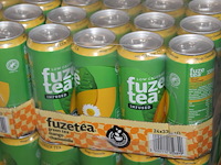 Fuze-tea green tea mango 0,33l. 26 trays a 24 stuks. totaal 624 stuks. tht 2-26. bod is inclusief 93,60 eur... - afbeelding 2 van  2