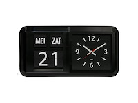 Fysic fk850 dementieklok / grote analoge wandklok met tijd dag en datum zwart - afbeelding 1 van  6