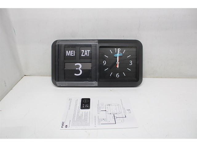 Fysic fk850 dementieklok / grote analoge wandklok met tijd dag en datum zwart - afbeelding 5 van  6
