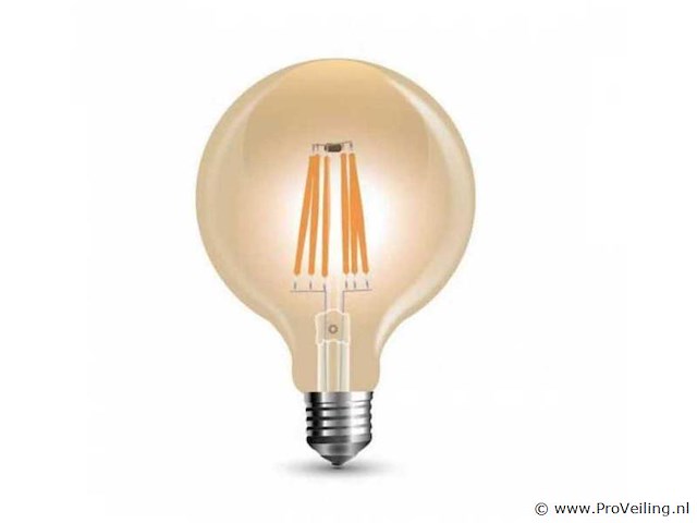 G95 amber filament lamp - 6w - e27 - dimbaar - ip20 (x40) - afbeelding 4 van  5