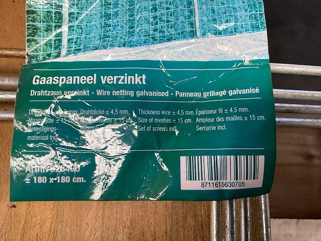 Gaaspaneel verzinkt - 180x180 cm (4x) - afbeelding 8 van  8