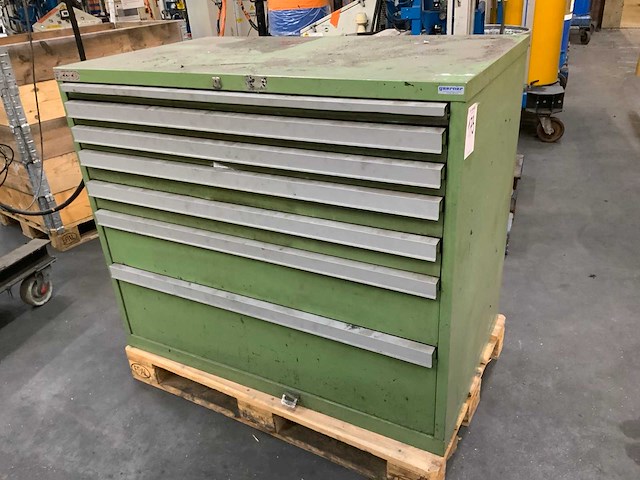 Gaerner gelagerde ladekast met onderdelen van reinhardt kitmachines - afbeelding 1 van  7
