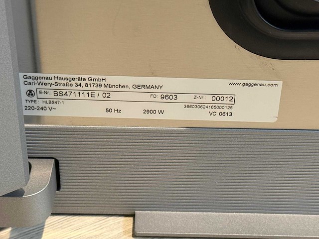 Gaggenau - stoomoven - bs471111e - showroom model - afbeelding 9 van  10