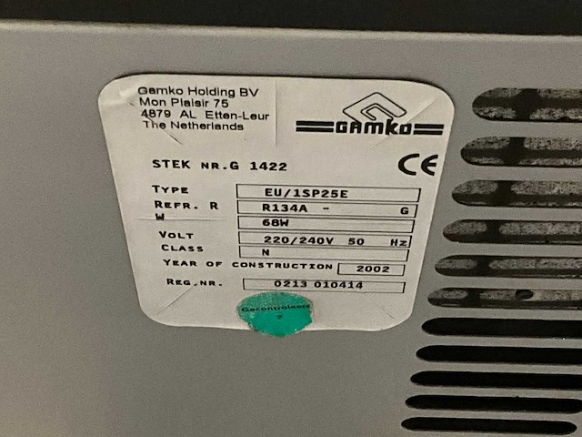 Gamco ei/1sp25e barkoeling flesunit - afbeelding 5 van  5