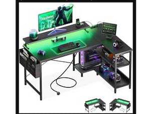 Game hoekburo met ledverlichting - afbeelding 1 van  3