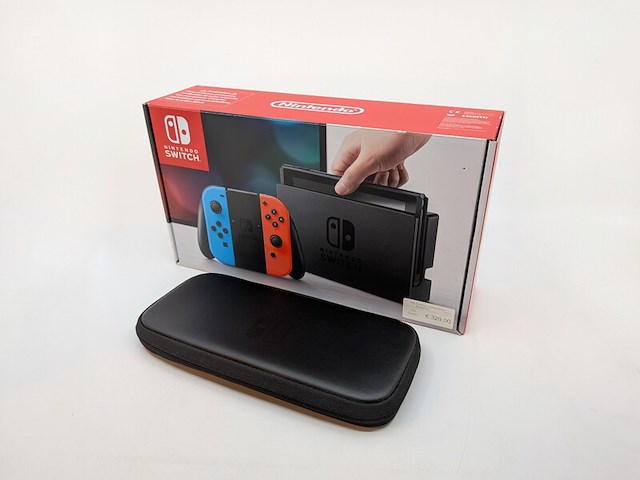 Gameconsole, nintendo, switch, neon blue + neon red joy-con 32 gb, incl. beschermhoes - afbeelding 1 van  23
