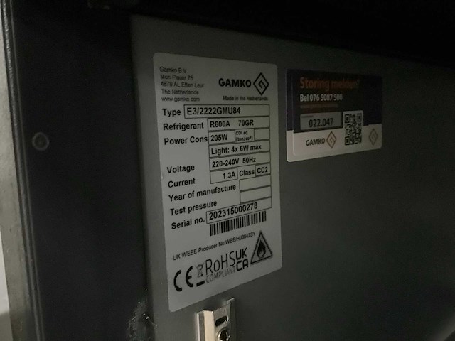 Gamko e3/2222gmu84 glasdeur barkoeling - afbeelding 7 van  7