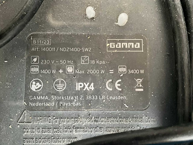 Gamma ndz1400-sw2 industriële stofzuiger (4x) - afbeelding 5 van  7