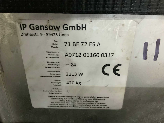 Gansow 71bf72esa zelfrijdende veegmachine - afbeelding 4 van  10